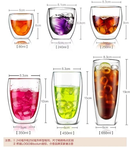 YOYO Colour Borosilicate Glass Handgrip Tea Coffee Cup Espresso Mugs Double Wall Glass Cup With Lid