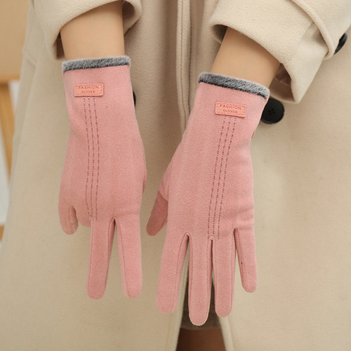 New Arrival Outdoor Ladies German Velvet Women Warm Elegant Cold-proof Touch Screen for Cycling and Driving Gloves For W