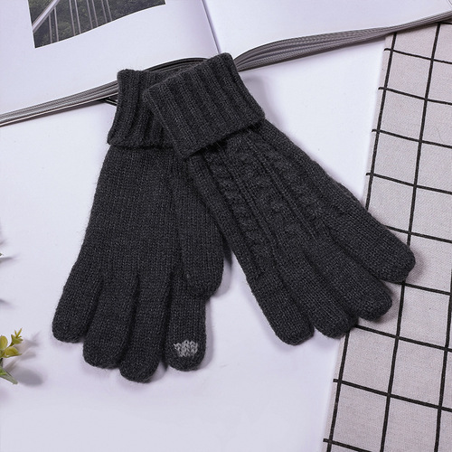 2021 New Arrival Women's Cable Knit Gloves Warm Winter Fleece Lining Touchscreen Gloves Cold Weather Warm Gloves Mittens