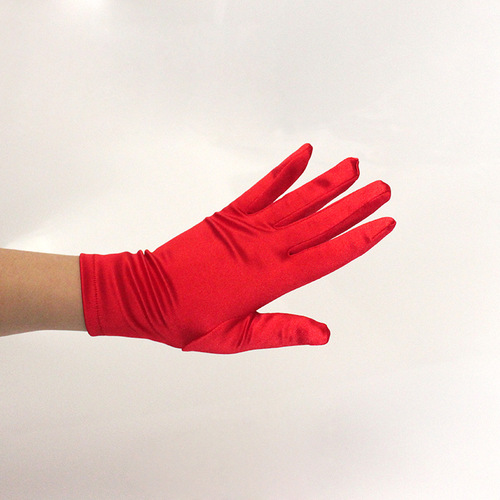 Women Summer Sun Protection Gloves Soft Satin Stretch Dance Performance Gloves Miss Business Etiquette Gloves Party