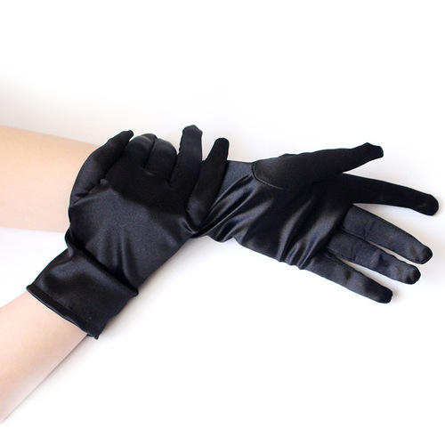 Women Summer Sun Protection Gloves Soft Satin Stretch Dance Performance Gloves Miss Business Etiquette Gloves Party