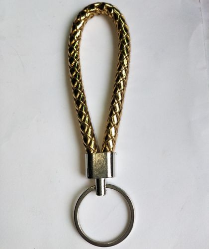 Luxury Colorful Leather Key Chains PU Leather Keychain Pop Metal Car Keyring Weave Braided Key chain