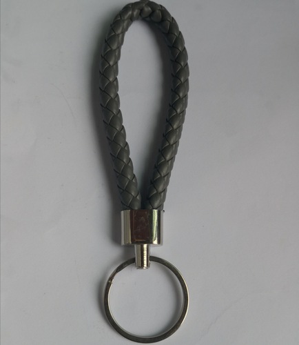 Luxury Colorful Leather Key Chains PU Leather Keychain Pop Metal Car Keyring Weave Braided Key chain