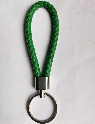 Luxury Colorful Leather Key Chains PU Leather Keychain Pop Metal Car Keyring Weave Braided Key chain