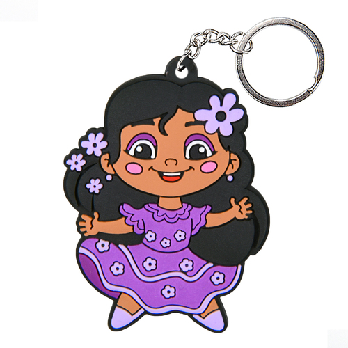 Promotional Cheap  Felt Key Holders Doule Side Embroidery  Printed Wool Felt Keychains Keyrings