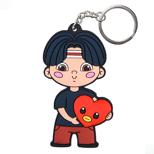 Promotional Cheap  Felt Key Holders Doule Side Embroidery  Printed Wool Felt Keychains Keyrings