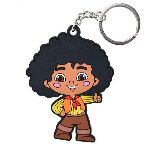 Promotional Cheap  Felt Key Holders Doule Side Embroidery  Printed Wool Felt Keychains Keyrings