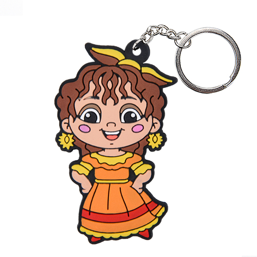 Promotional Cheap  Felt Key Holders Doule Side Embroidery  Printed Wool Felt Keychains Keyrings