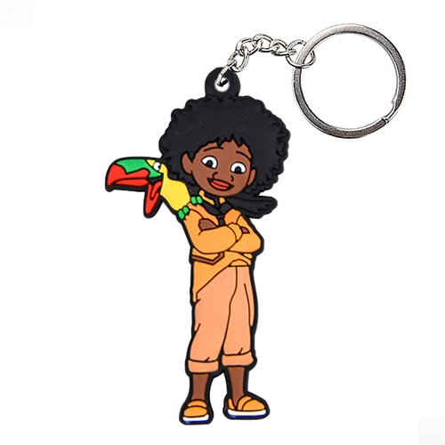 Promotional Cheap  Felt Key Holders Doule Side Embroidery  Printed Wool Felt Keychains Keyrings