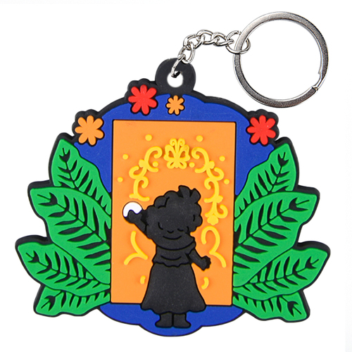 Promotional Cheap  Felt Key Holders Doule Side Embroidery  Printed Wool Felt Keychains Keyrings