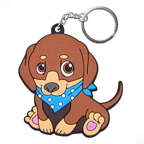 Promotional Cheap  Felt Key Holders Doule Side Embroidery  Printed Wool Felt Keychains Keyrings
