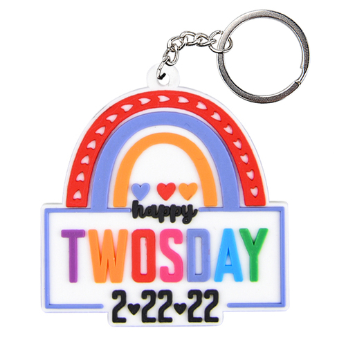 Promotional Cheap  Felt Key Holders Doule Side Embroidery  Printed Wool Felt Keychains Keyrings