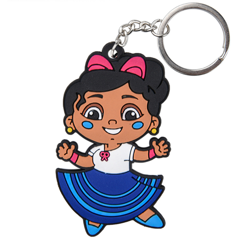 Promotional Cheap  Felt Key Holders Doule Side Embroidery  Printed Wool Felt Keychains Keyrings