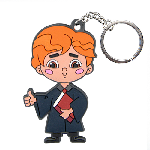 Promotional Cheap  Felt Key Holders Doule Side Embroidery  Printed Wool Felt Keychains Keyrings