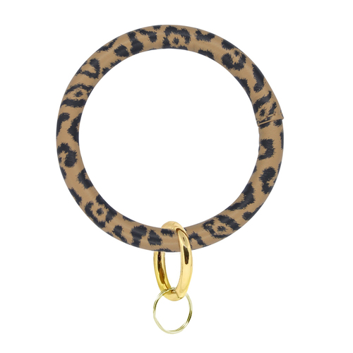 US UK Hot Selling Women Fashion PU Leather Bracelet O Keyring Wristlet Bracelet Keychain