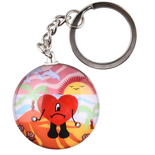  bad bunny glass keychain Karol G double side glass keyring for key holders