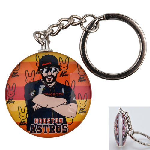  bad bunny glass keychain Karol G double side glass keyring for key holders