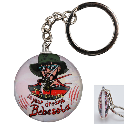  bad bunny glass keychain Karol G double side glass keyring for key holders