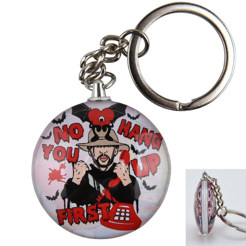  bad bunny glass keychain Karol G double side glass keyring for key holders