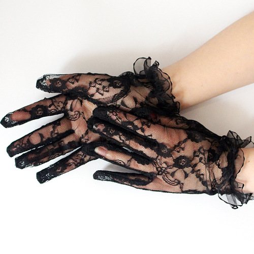 YILIMI   Sexy Sunscreen Gloves Women Wedding Mittens Full Finger Girls Lace Short Gloves