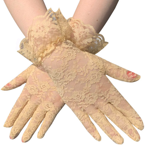 Fashion Summer Wedding Gloves Short Sexy White Hand Gloves Driving Electric Bike Riding Sunshade Sunscreen Bridal Lace G