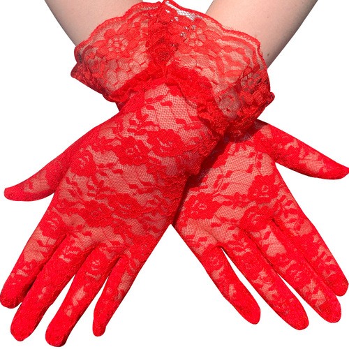 Fashion Summer Wedding Gloves Short Sexy White Hand Gloves Driving Electric Bike Riding Sunshade Sunscreen Bridal Lace G