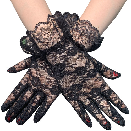 Fashion Summer Wedding Gloves Short Sexy White Hand Gloves Driving Electric Bike Riding Sunshade Sunscreen Bridal Lace G
