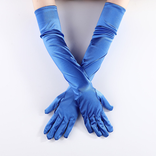 ZISUEX Satin Stretch cosplay Women's Halloween Gloves Sexy Dinner Show velvet wedding dress glove