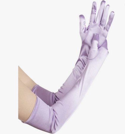 ZISUEX Satin Stretch cosplay Women's Halloween Gloves Sexy Dinner Show velvet wedding dress glove