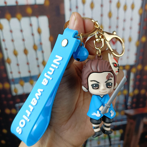 Ghost Slayer Keychain Car Keychain Cartoon Anime Doll Bag Pendant Doll Machine Gift