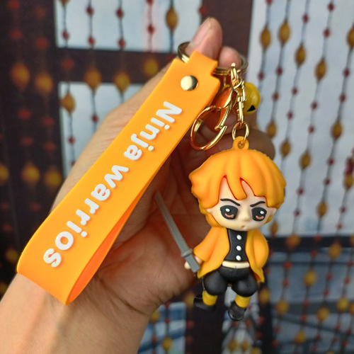 Ghost Slayer Keychain Car Keychain Cartoon Anime Doll Bag Pendant Doll Machine Gift
