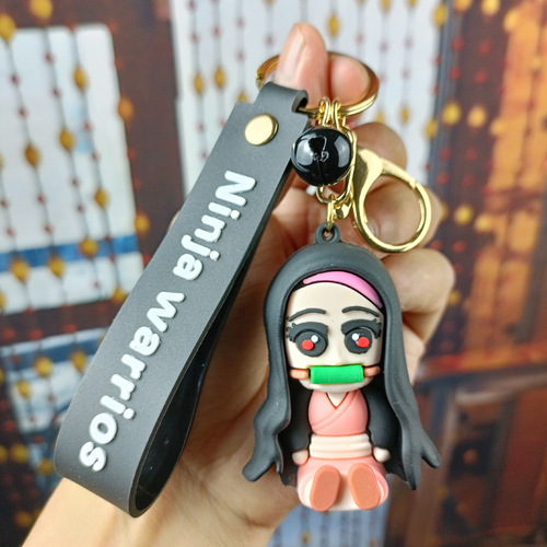 Ghost Slayer Keychain Car Keychain Cartoon Anime Doll Bag Pendant Doll Machine Gift