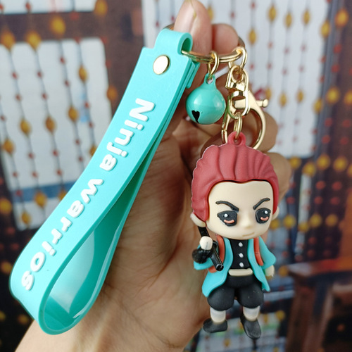 Ghost Slayer Keychain Car Keychain Cartoon Anime Doll Bag Pendant Doll Machine Gift