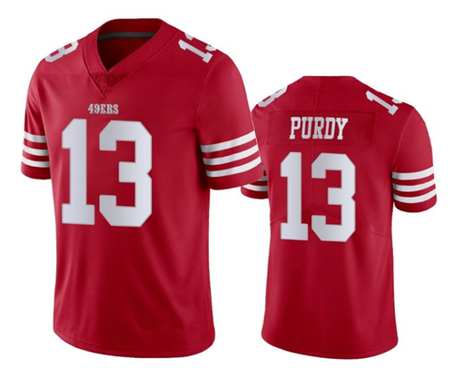 Top-Scarlet USA American Football Game Jerseys Shirts San Francisco 49er Jerseys 13 Brock Purdy Stitched VP Limited Jers