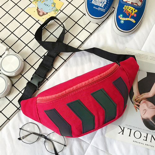 Men Fashion Reflective Fanny Pack Crossbody Purse Running Sports Canvas Waist Pack Men's Waist Bag