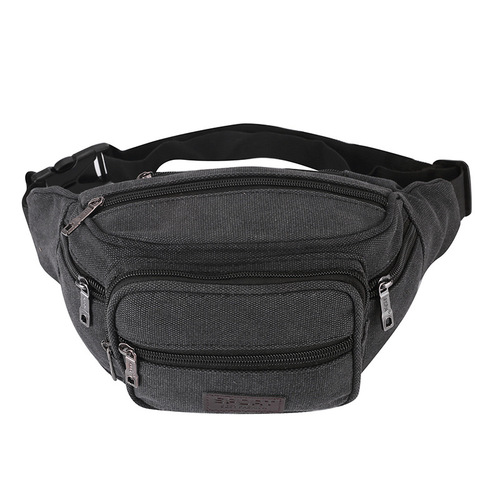 Korean Outdoor Sports Chest Bag Casual Canvas Men's Waist Bag Leather Men Clutch Bag Handbag