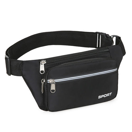 YBN Sport Grey Water-resistant Durable Nylon Fanny Pack Waist Bag with 5 Pockets for Men Women