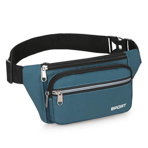 YBN Sport Grey Water-resistant Durable Nylon Fanny Pack Waist Bag with 5 Pockets for Men Women