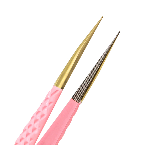All Shapes Solid Pink Color Eyelash Tweezers For Russian Volume Women High Quality Makeup Tool For Lash Tweezers