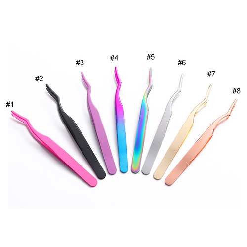   Private Label Stainless Steel Eyelash Eyebrow Applicator Tweezers