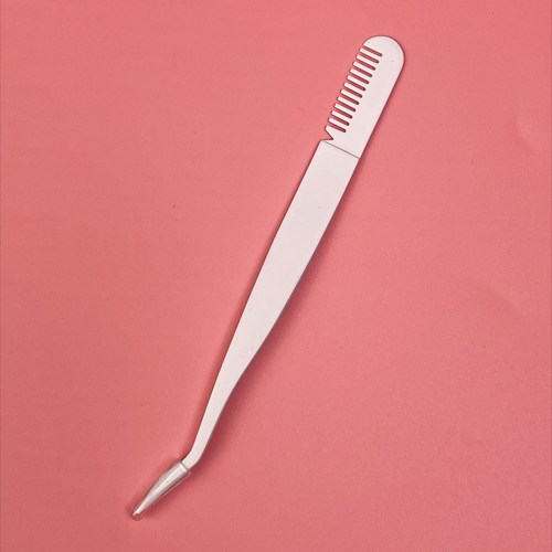 Private Label  Volume Lash Extension Tool Black White Blue Pink Eyelashes Tweezers With Comb