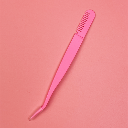 Private Label  Volume Lash Extension Tool Black White Blue Pink Eyelashes Tweezers With Comb