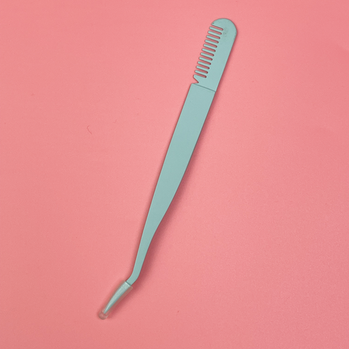 Private Label  Volume Lash Extension Tool Black White Blue Pink Eyelashes Tweezers With Comb
