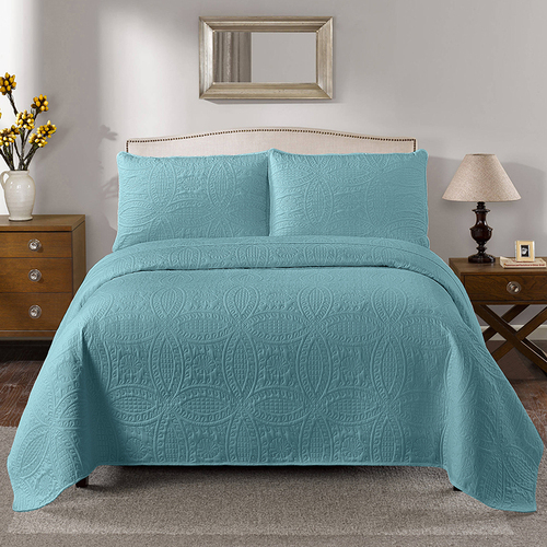  Bedding Simple Style Pure Color Bed Sheet Quilted Microfiber Bedroom Bedding Coverlet Three Piece Quilted Quil