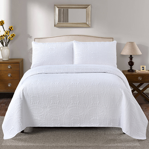  Bedding Simple Style Pure Color Bed Sheet Quilted Microfiber Bedroom Bedding Coverlet Three Piece Quilted Quil