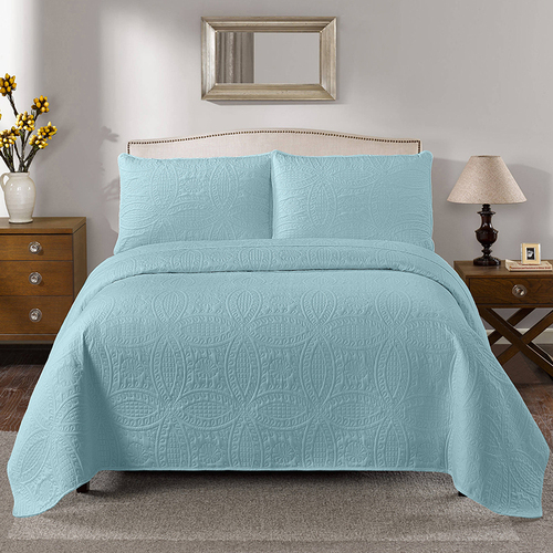  Bedding Simple Style Pure Color Bed Sheet Quilted Microfiber Bedroom Bedding Coverlet Three Piece Quilted Quil