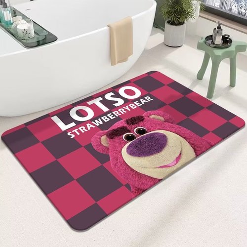 High Quality Anti-Slip Fast Drying Rubber Coloured Pink Soft Diatomite Bath Mat