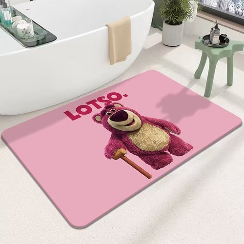 High Quality Anti-Slip Fast Drying Rubber Coloured Pink Soft Diatomite Bath Mat