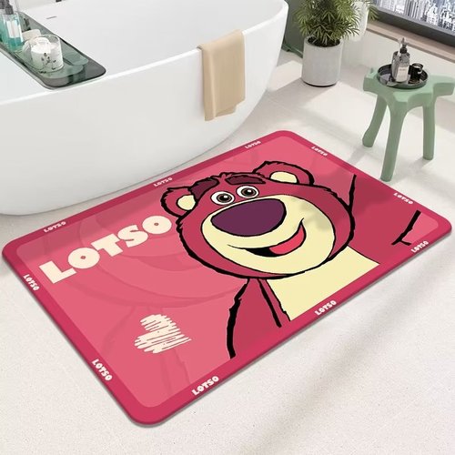High Quality Anti-Slip Fast Drying Rubber Coloured Pink Soft Diatomite Bath Mat