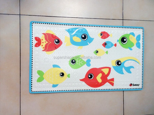 Heat sensor bath floor mat hot warning baby mildew resistant shower mat